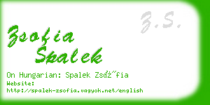 zsofia spalek business card